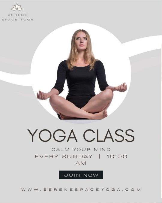 Serene Space Yoga class post