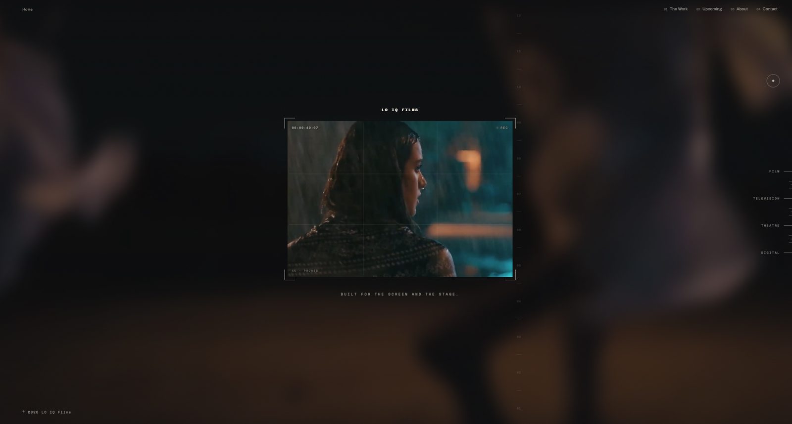 LO IQ Films website, home with trailer