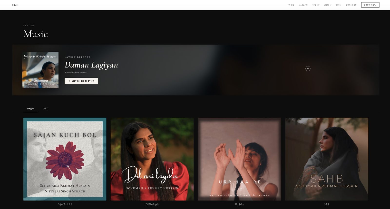 Schumaila Rehmat Hussain website, music