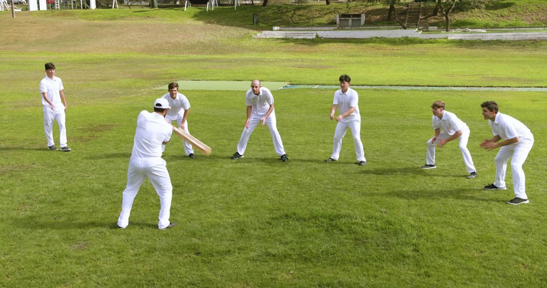 Players training on the field