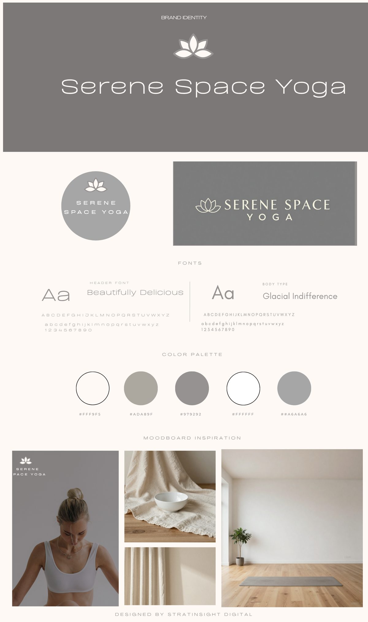 Serene Space Yoga identity board